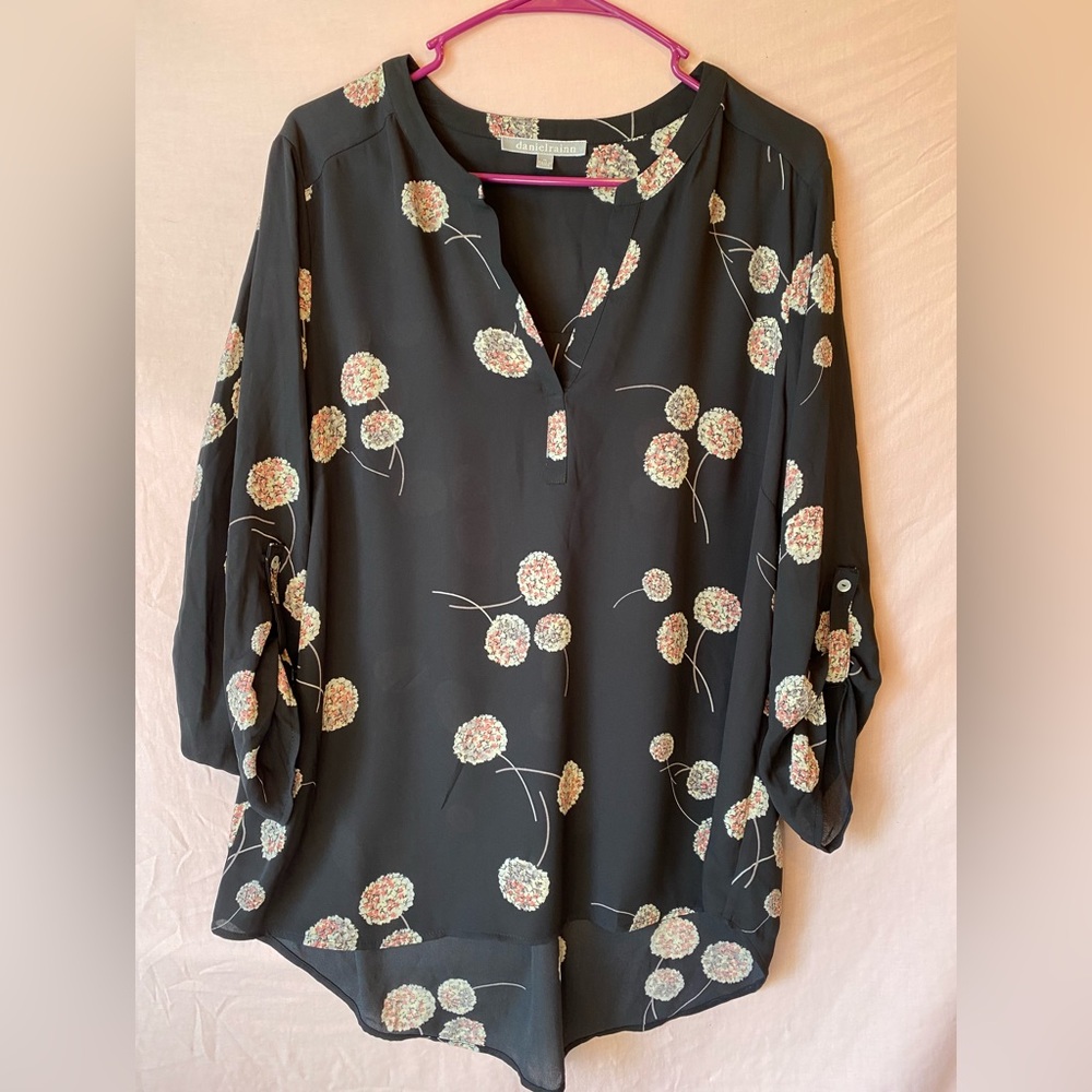 danielrainn XL printed blouse, 3/4 length